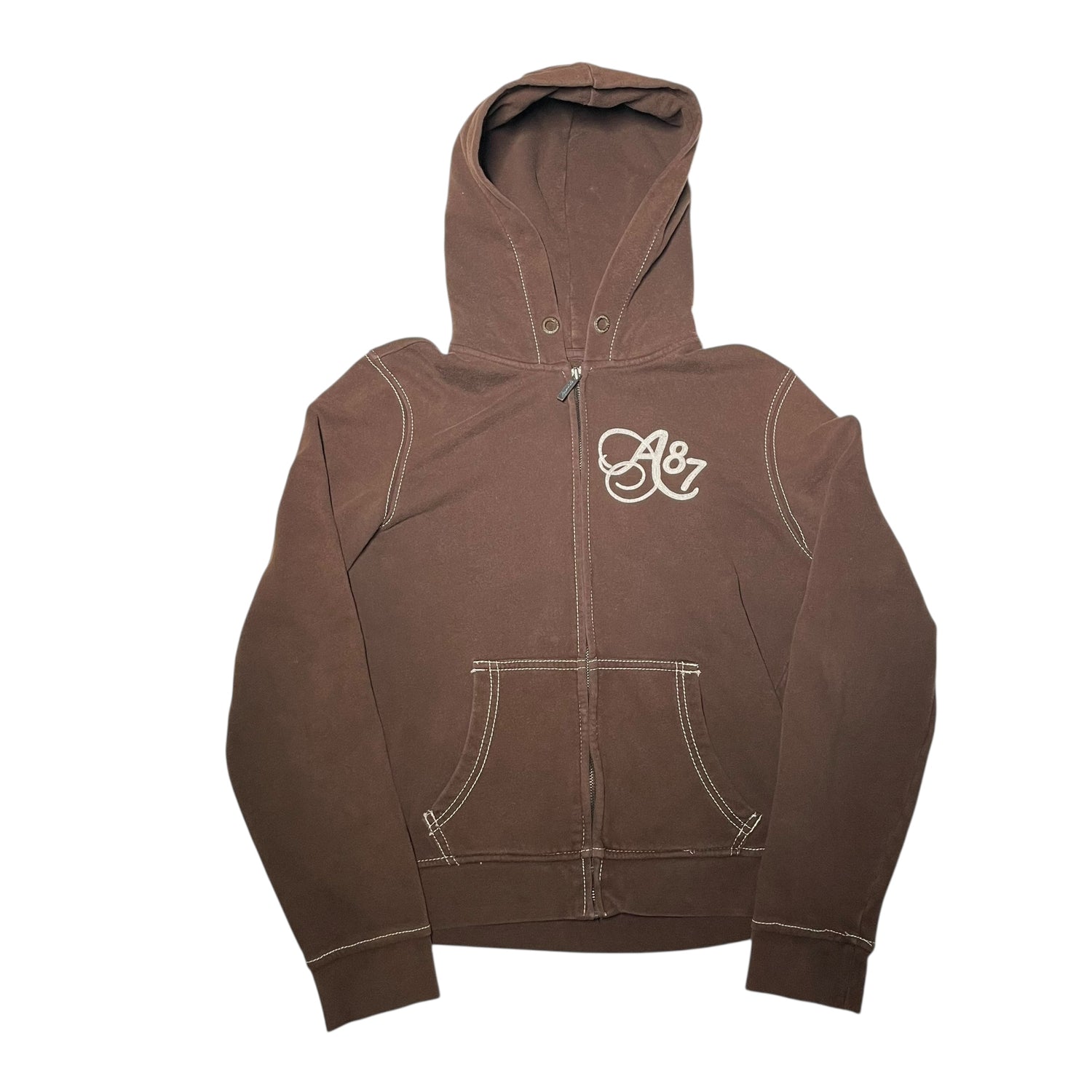 Vintage Y2K Brown Aeropostale Zip-Up Hoodie
