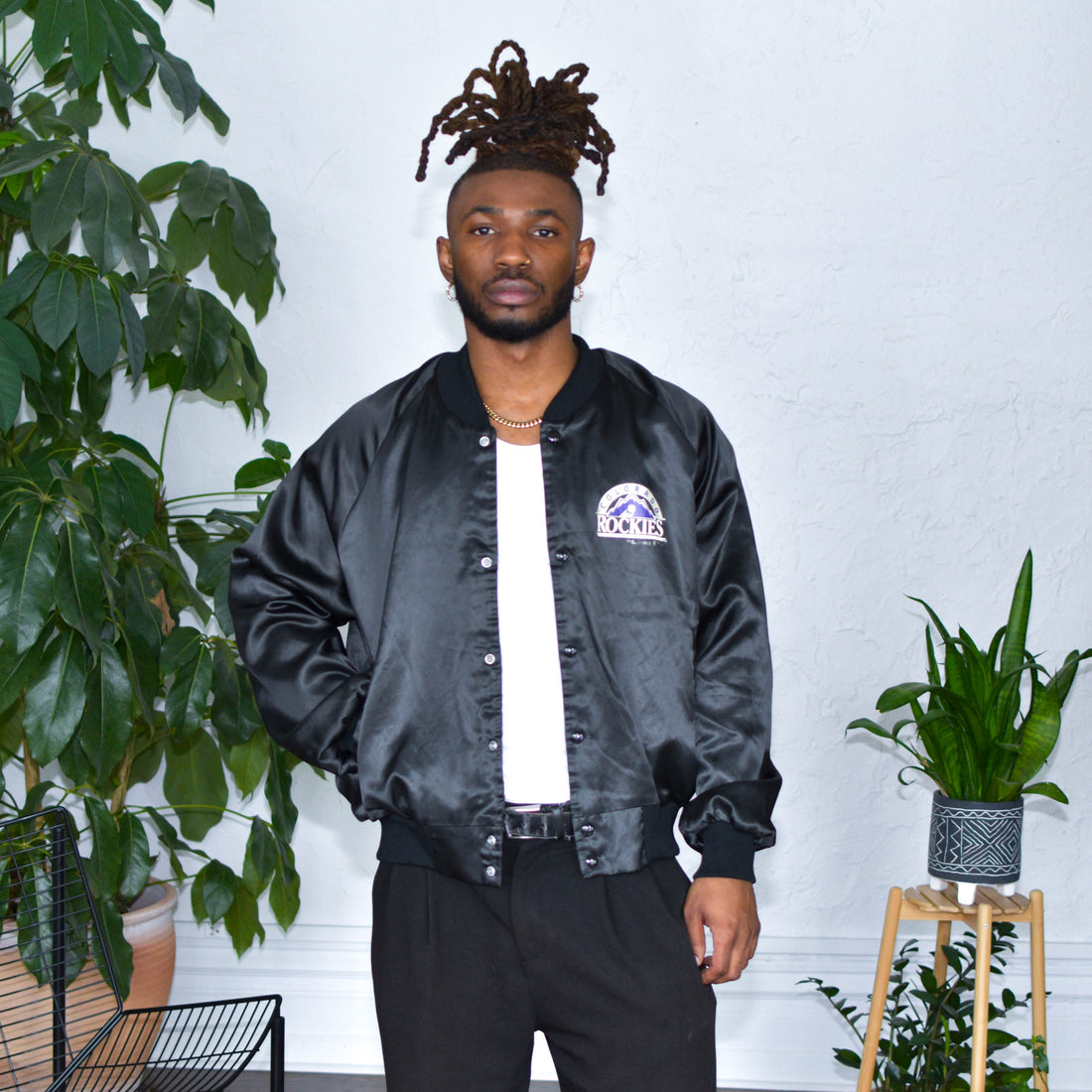 Vintage Colorado Rockies Lightweight Satin Bomber Jacket
