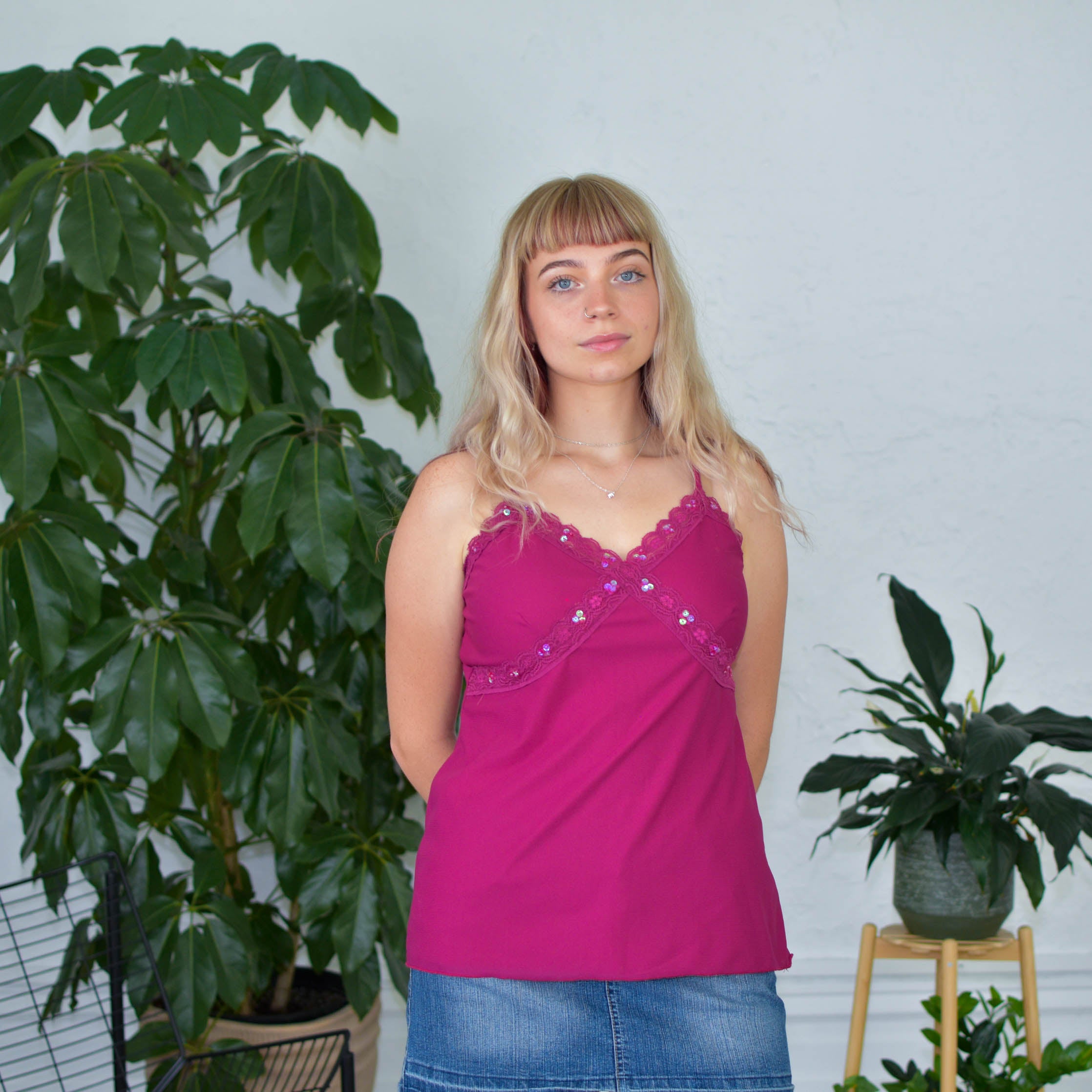 Y2k Xhilaration Pink Cami Tank Top