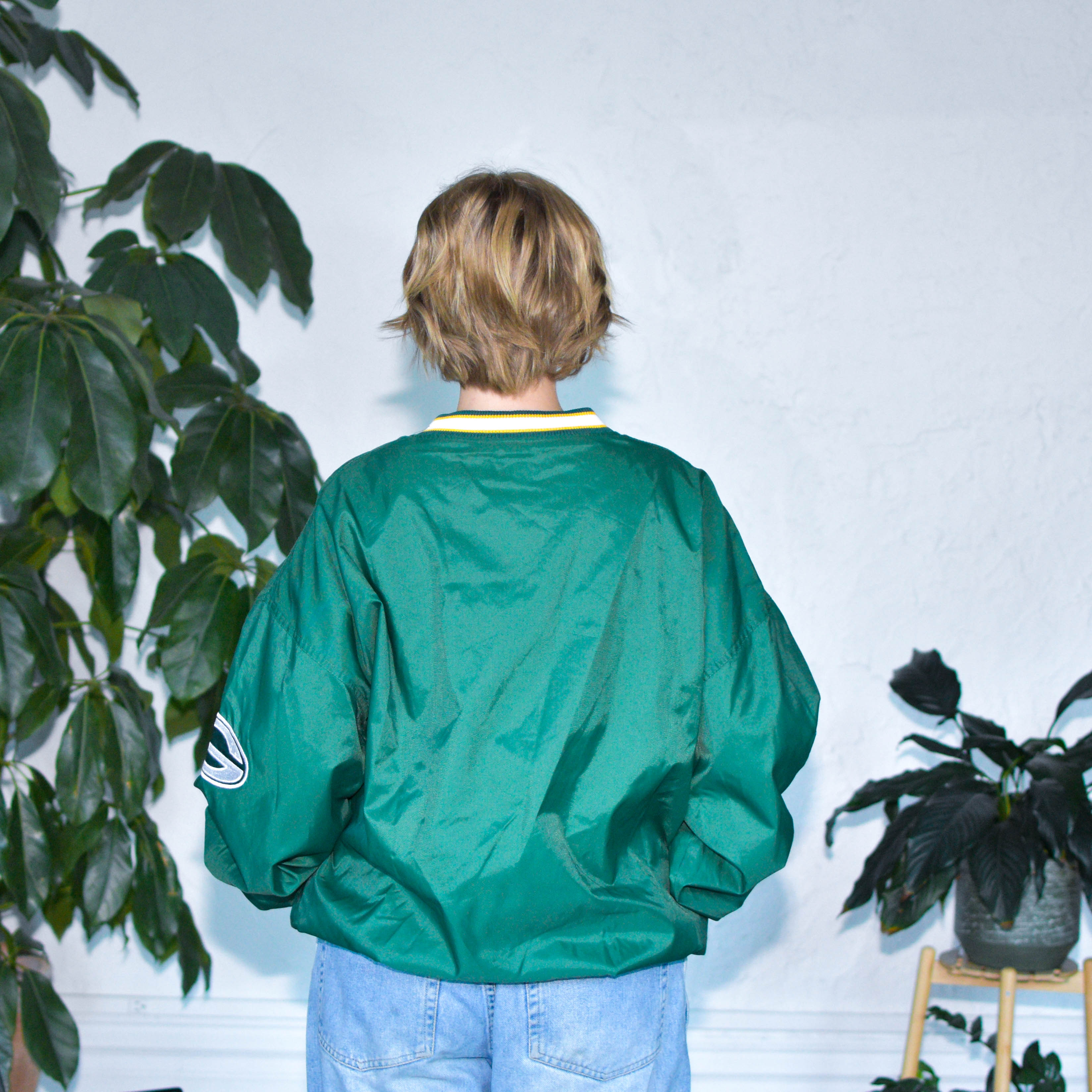 Vintage Green Bay Packers Lined Starter Pullover Windbreaker