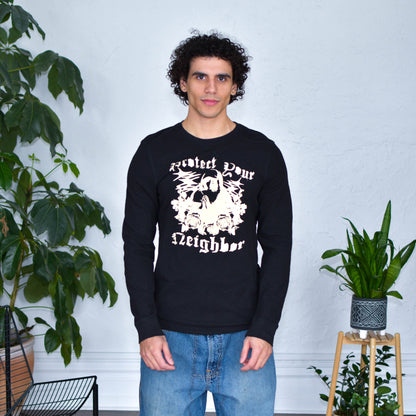 Black Thermal Shirt - "Protect Your Neighbor" Solidarity Merch