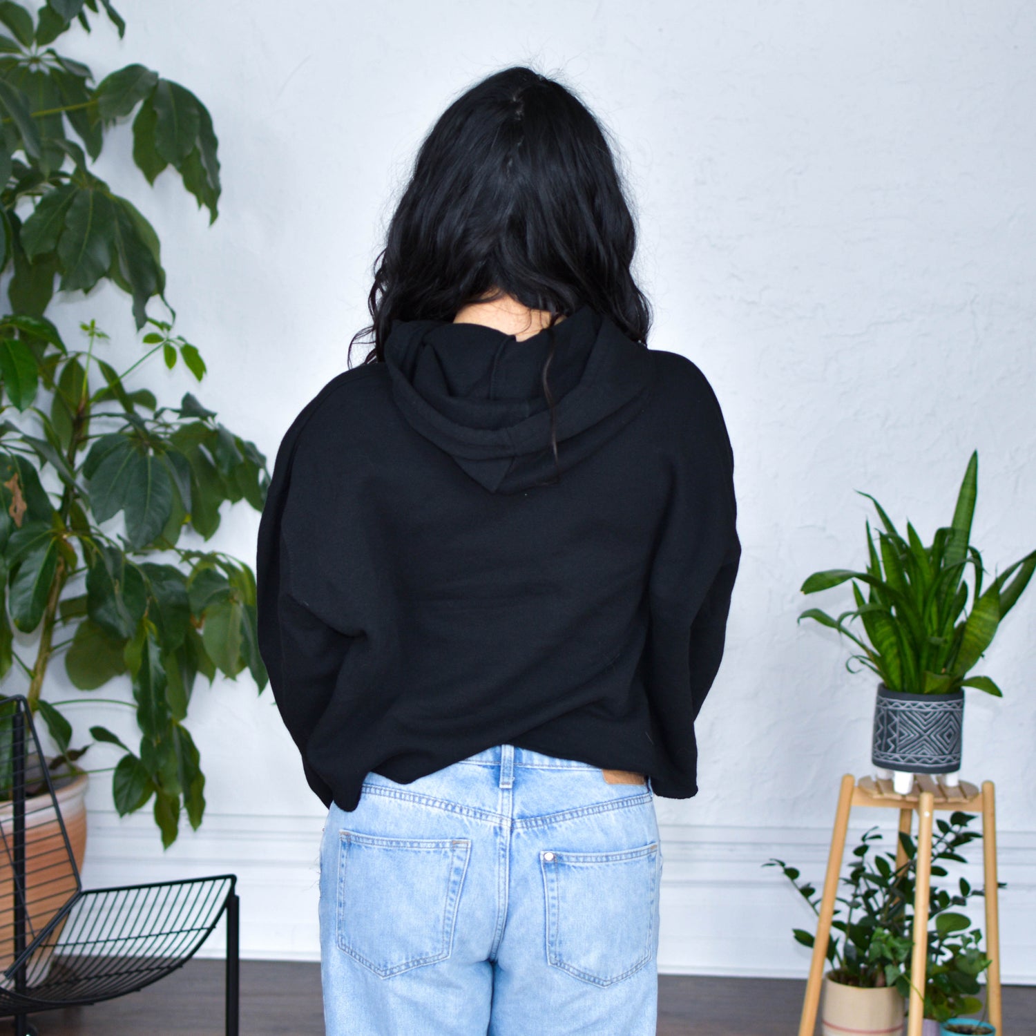 Black Cropped Hoodie "Protect Your Neighbors" Solidarity Merch