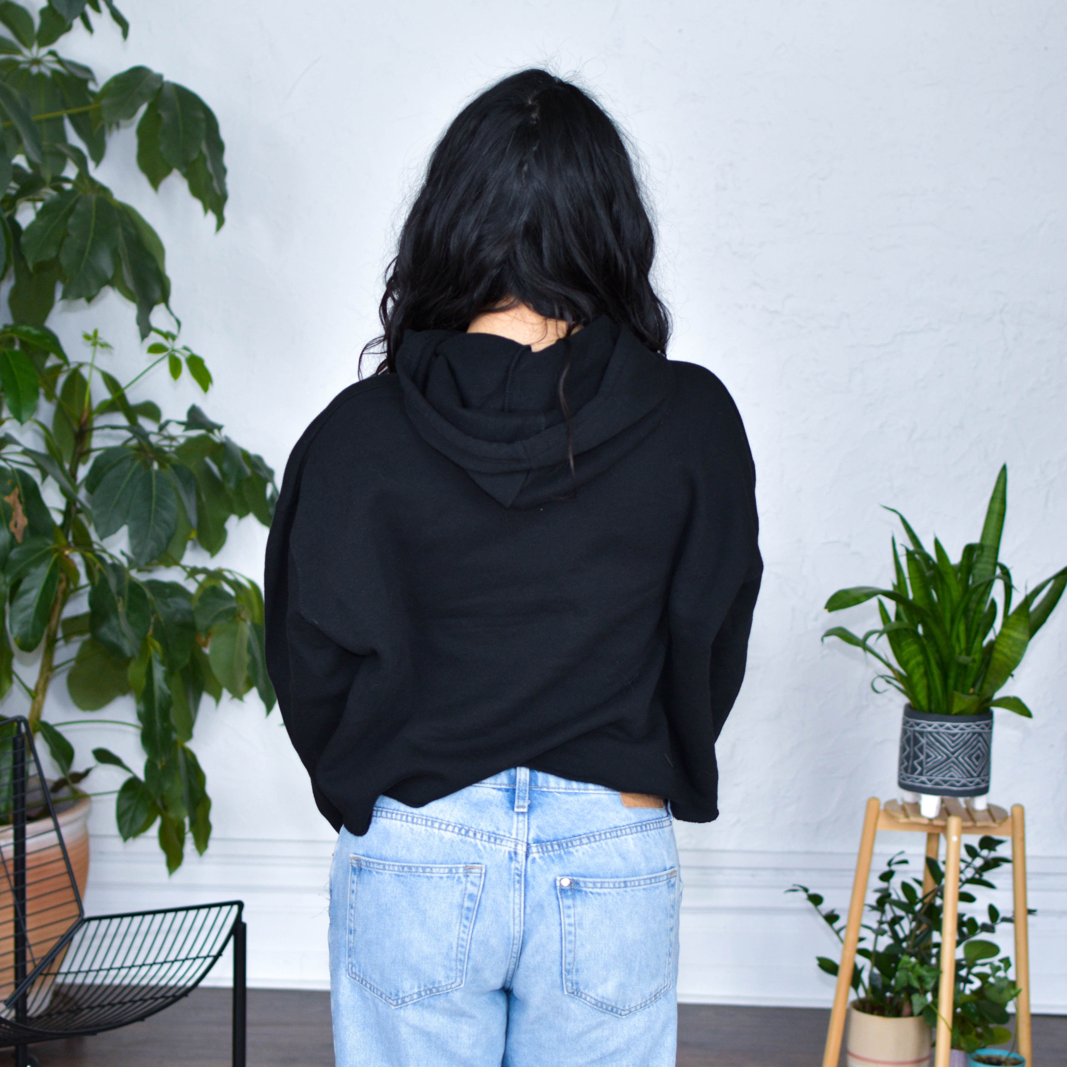 Black Cropped Hoodie "Protect Your Neighbors" Solidarity Merch