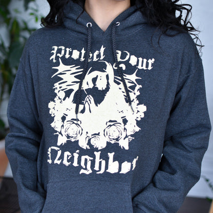 Gray Hoodie "Protect Your Neighbors" Solidarity Merch