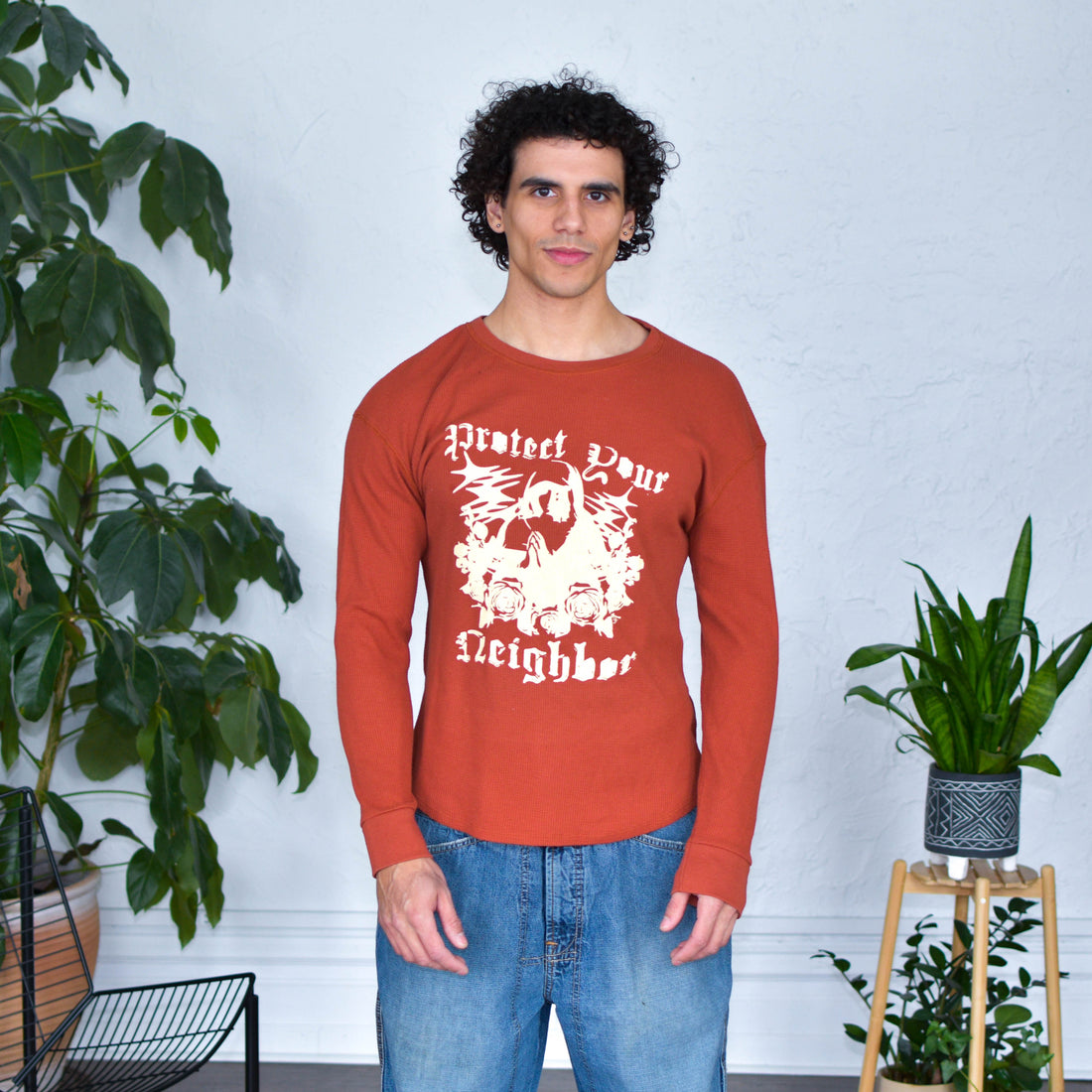 Auburn Long Sleeve Shirt - "Protect Your Neighbor" Solidarity Merch