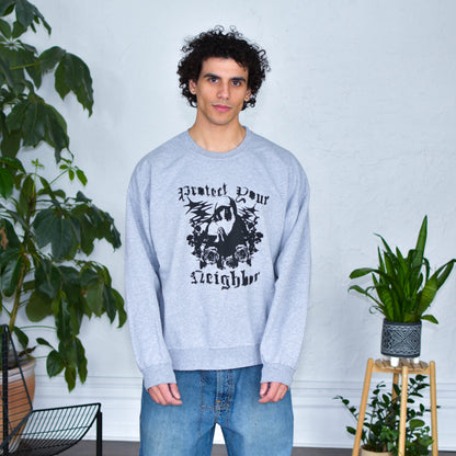 Gray Sweatshirt "Protect Your Neighbors" Solidarity Merch