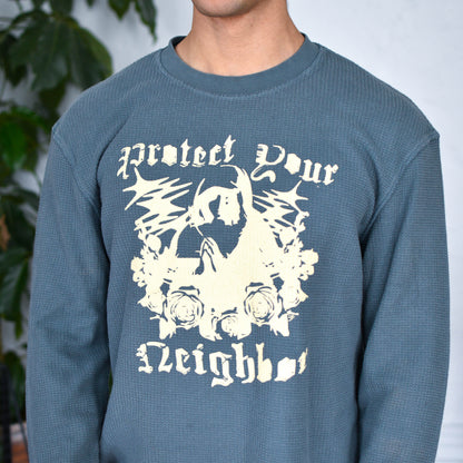Aqua Thermal Shirt - "Protect Your Neighbor" Solidarity Merch