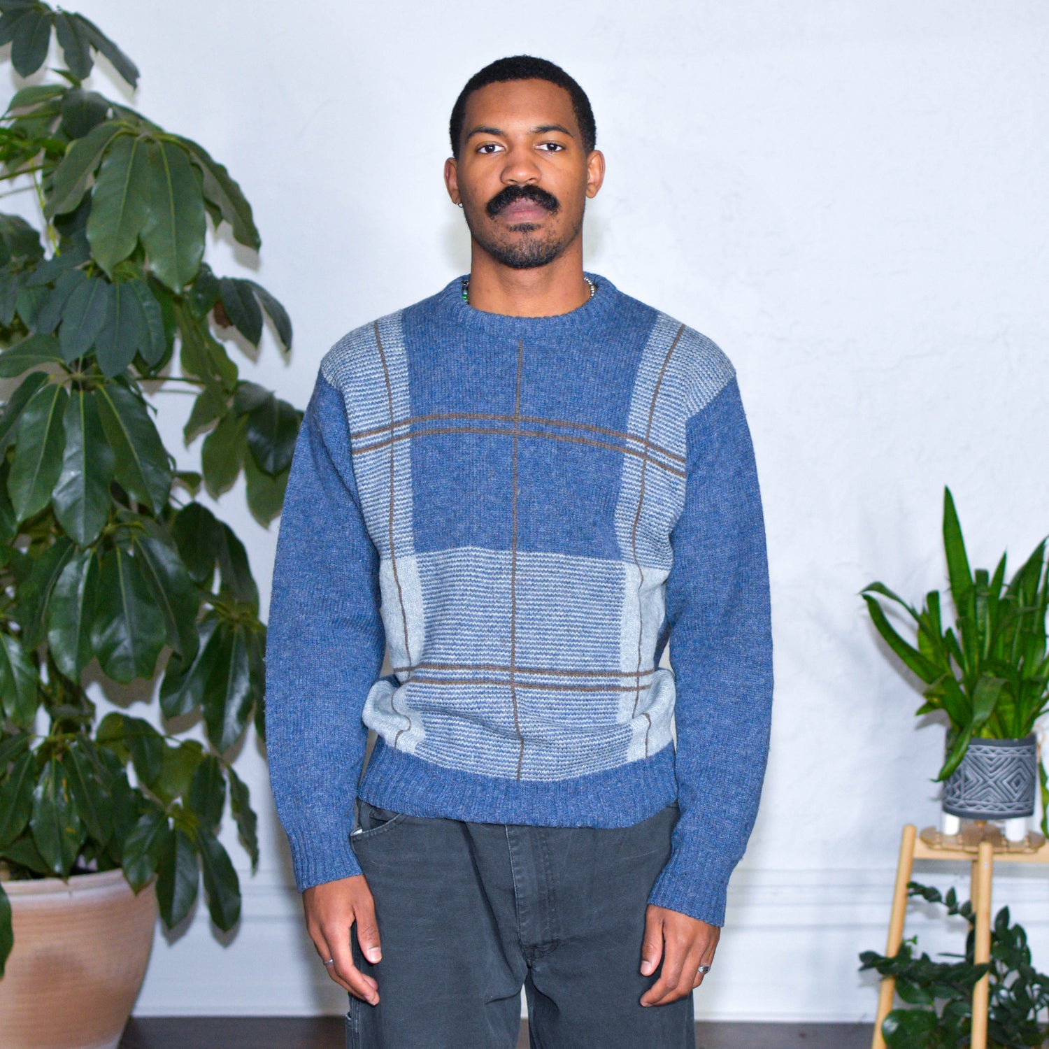 Vintage Boundary Waters Striped Wool Knit Sweater