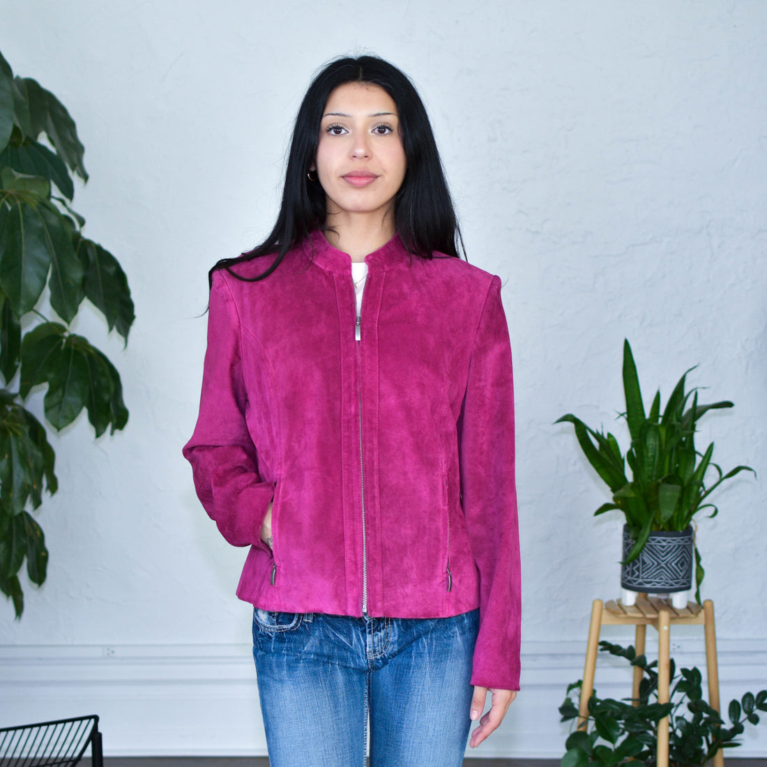 Y2K Preston &amp; York Hot Pink Suede Jacket