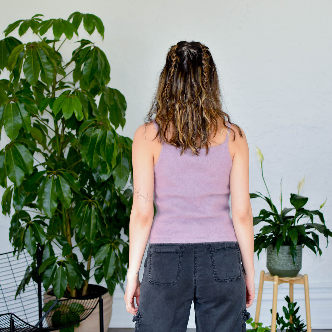 90s Xhilaration Fuzzy Purple Tank Top