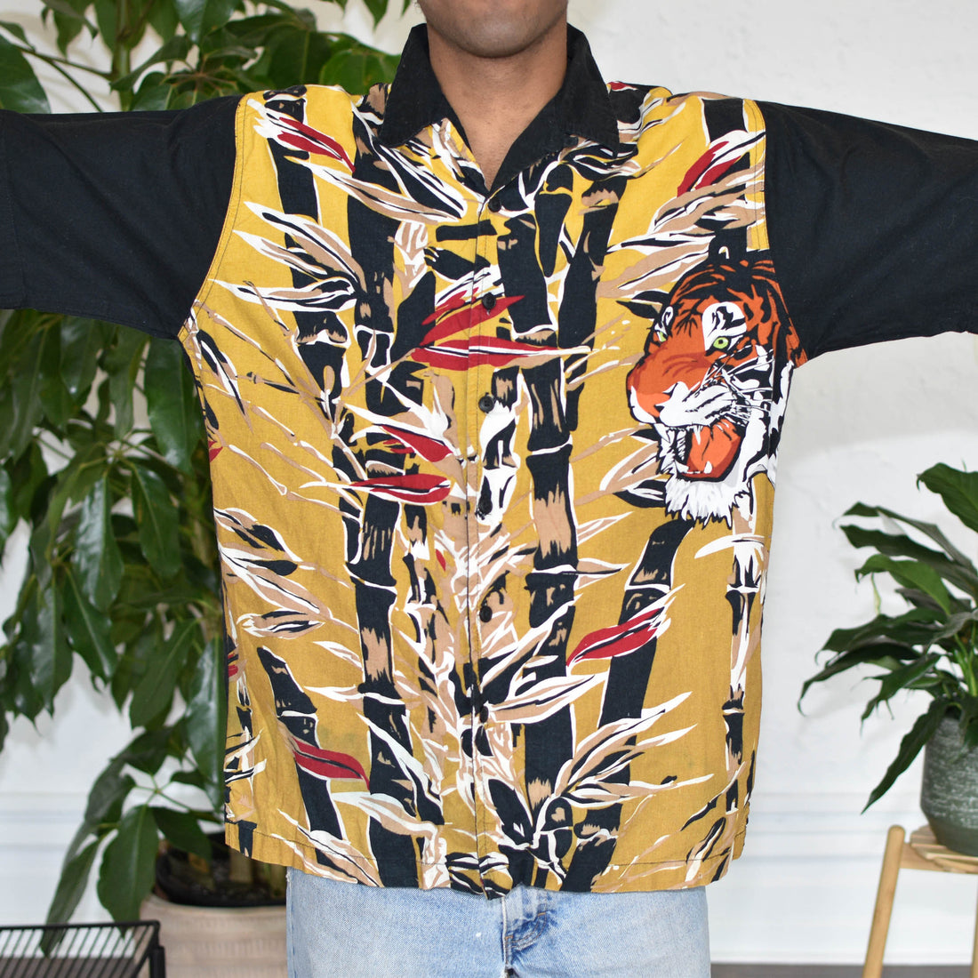 Y2k No Boundaries Tiger Button Up