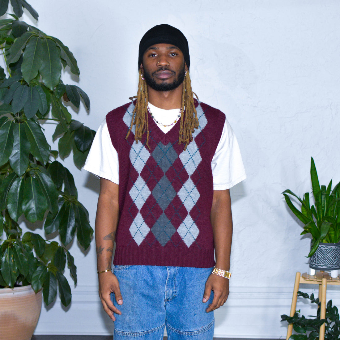 Vintage Y2K Boundary Waters Argyle Sweater Vest