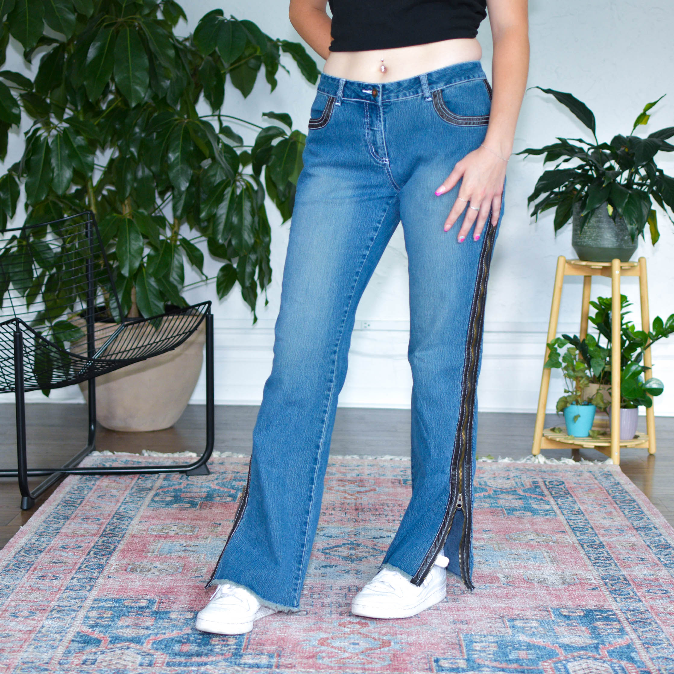 Y2k Joe Boxer Side Zipper Flare Jeans