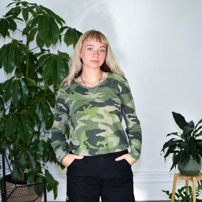 Y2k No Boundaries Camo Femme Long Sleeve