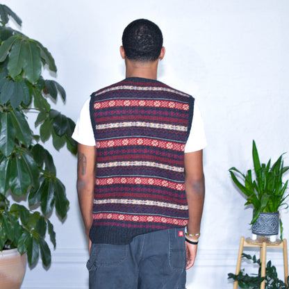 Vintage Structure Urban Wear Multi-print Sweater Vest