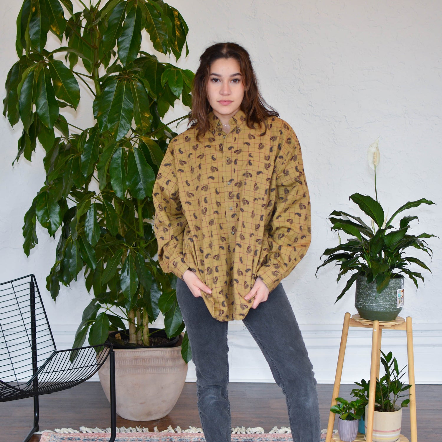 Paisley Long Sleeve Button Up