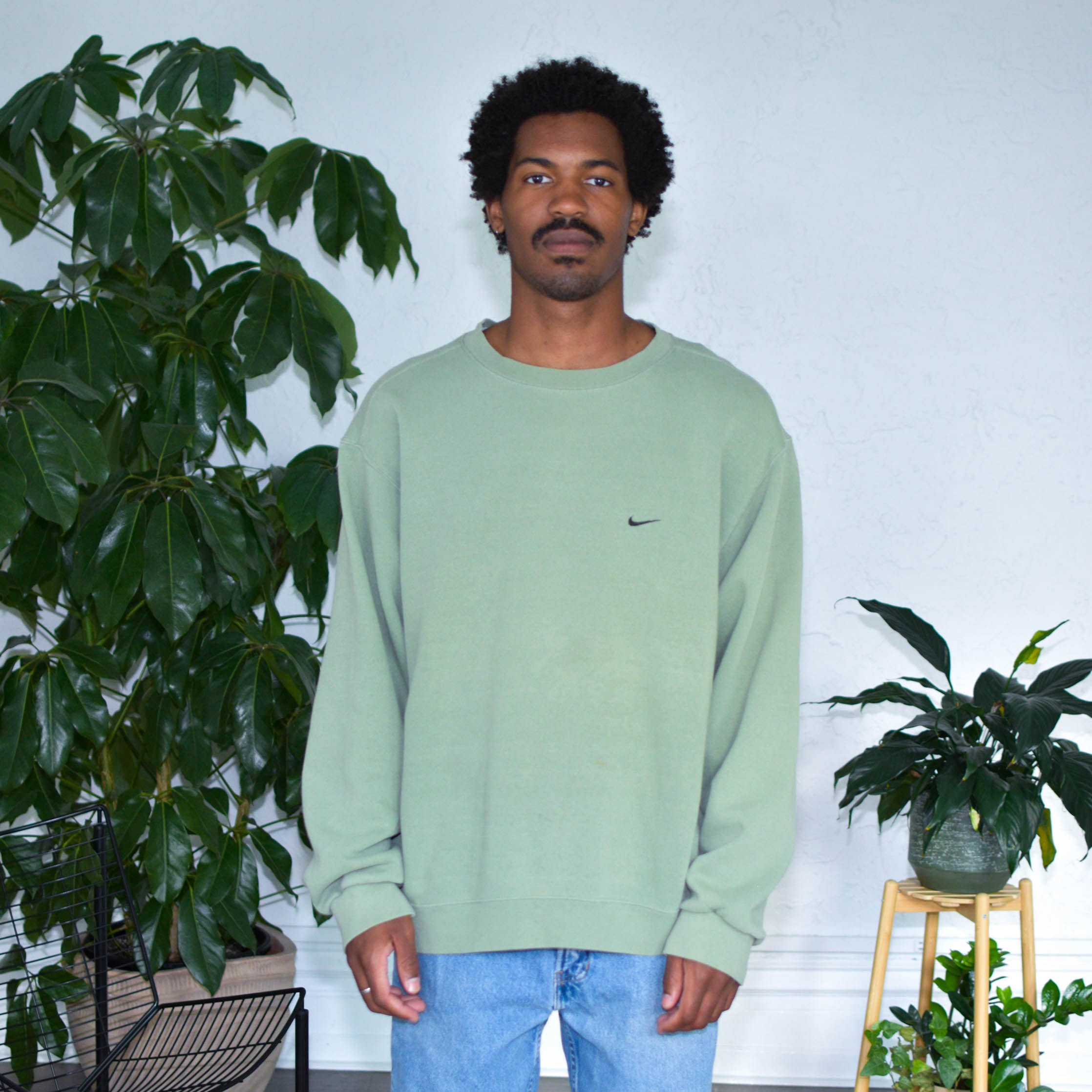 Vintage Nike Sage Green Side Swoosh Crewneck