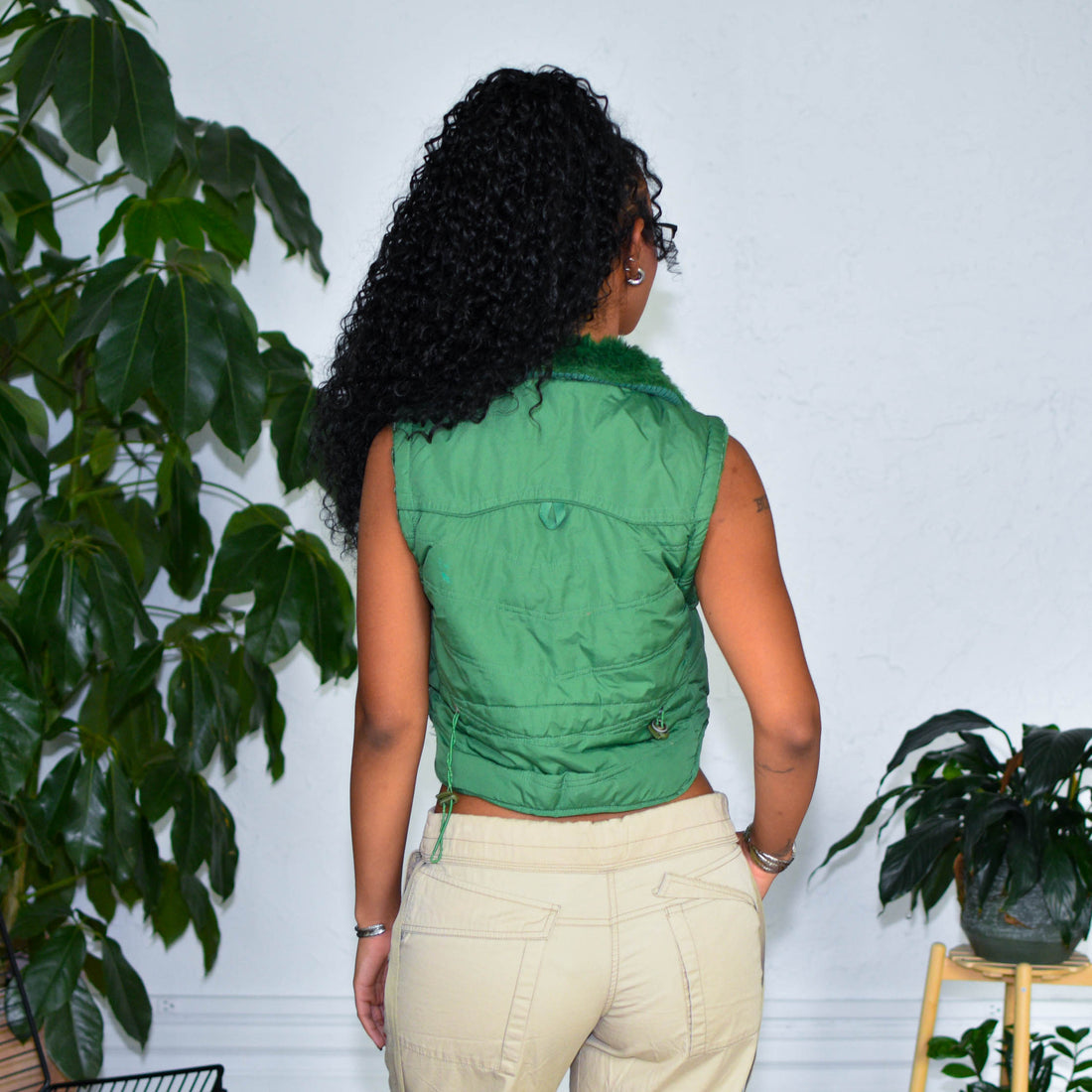 Y2k Green Lightweight Puffer Vest