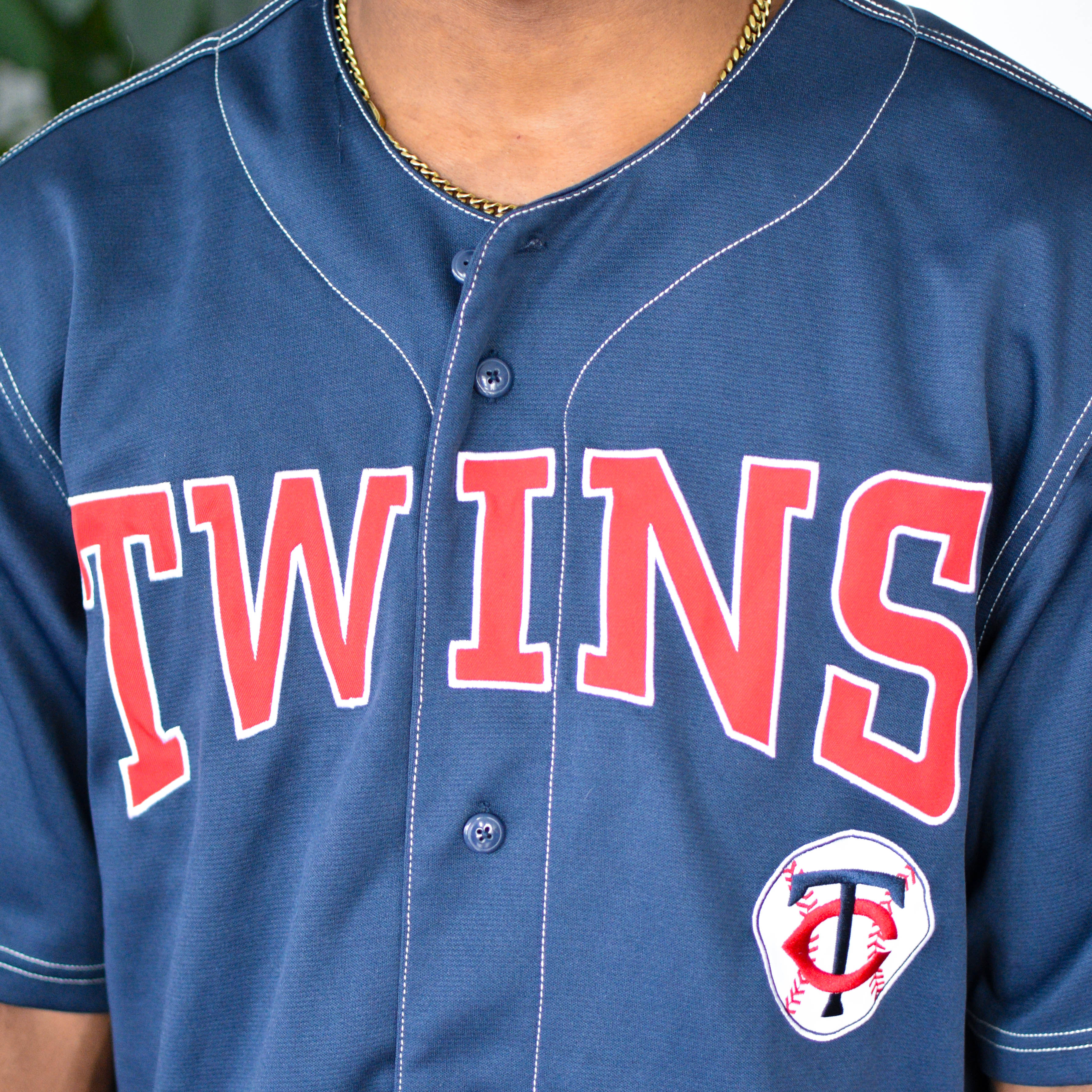 Vintage Minnesota Twins Embroidered Navy Jersey