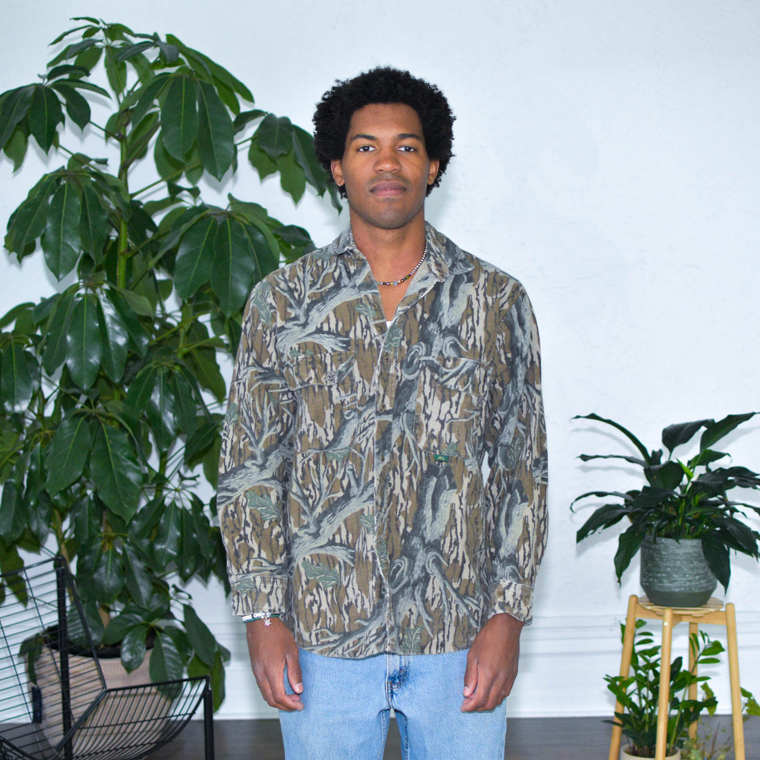 Vintage Camo Long Sleeve Button Up