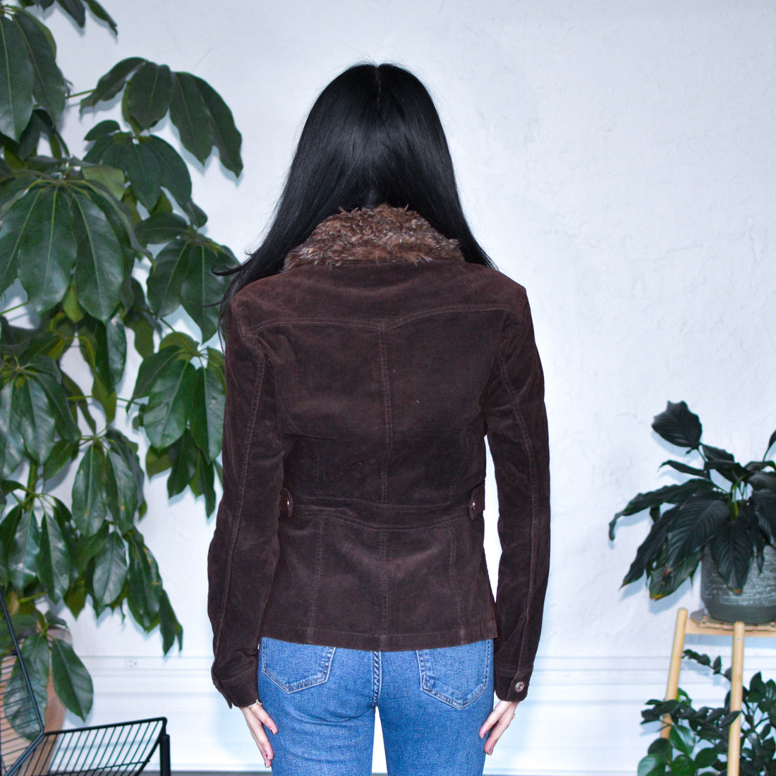 Vintage Y2K Kikit Jeans Fur-Lined Corduroy Femme Jacket