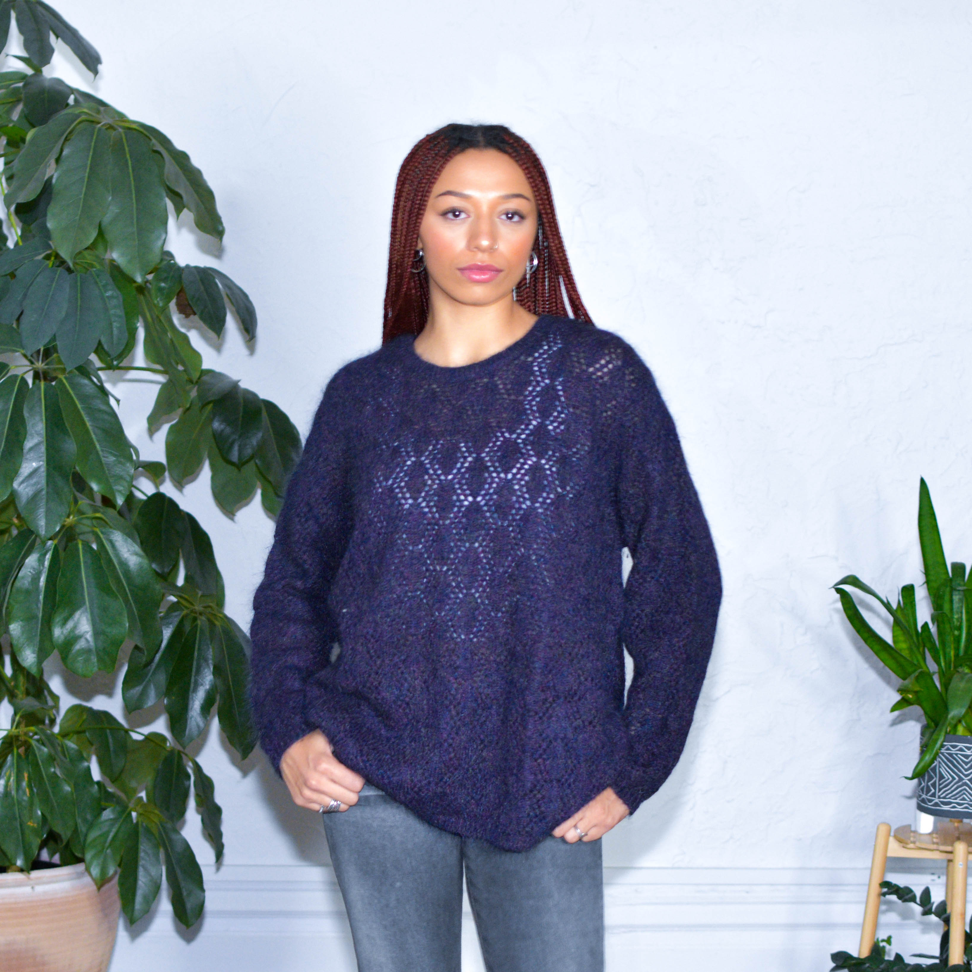 Y2K L.L.Bean Femme Crochet Wool Knit Sweater