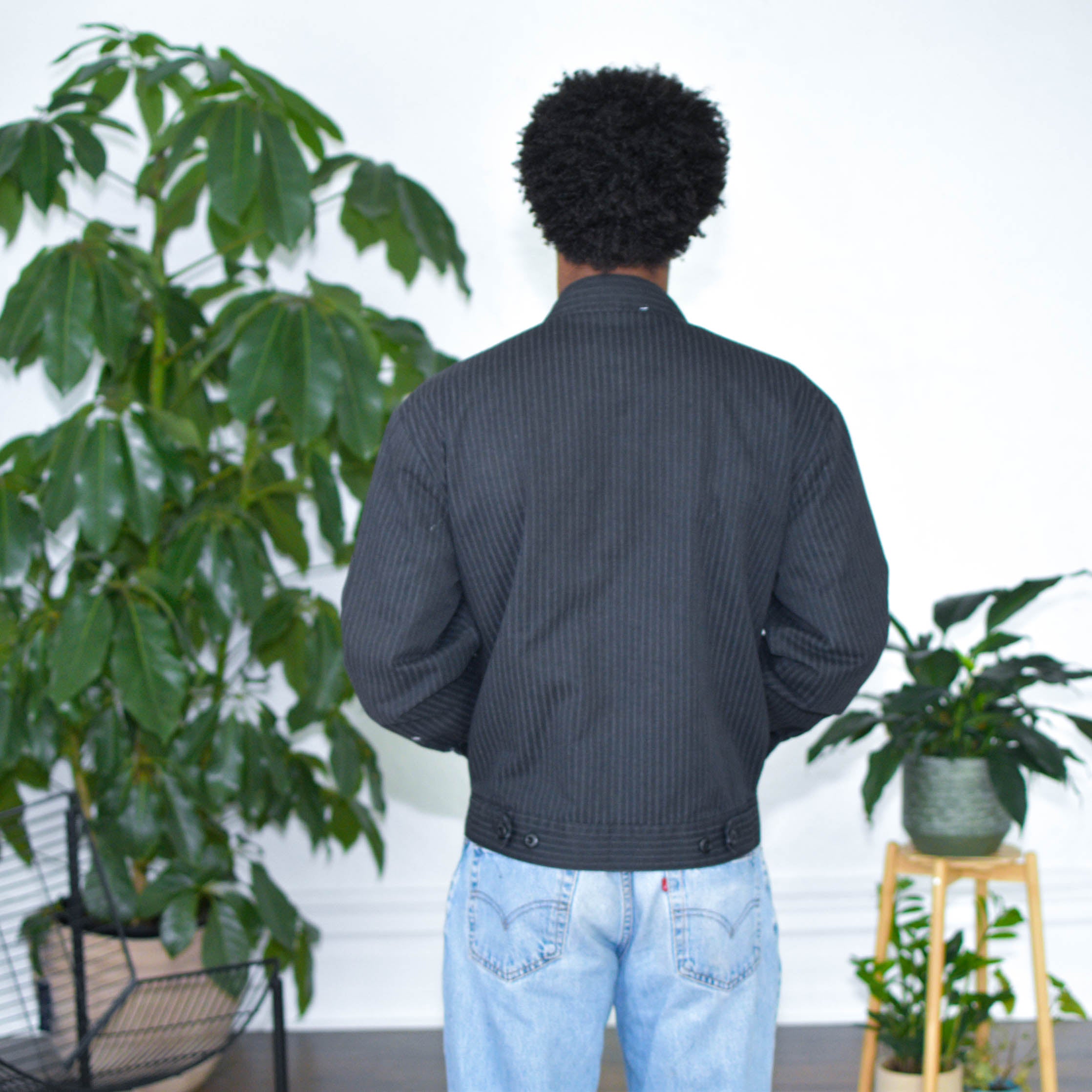 Vintage Dickies Black Stripped Work Style Jacket