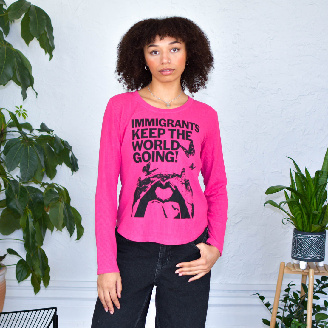 Pink Thermal - "Immigrants Keep the World Going" Solidarity Merch