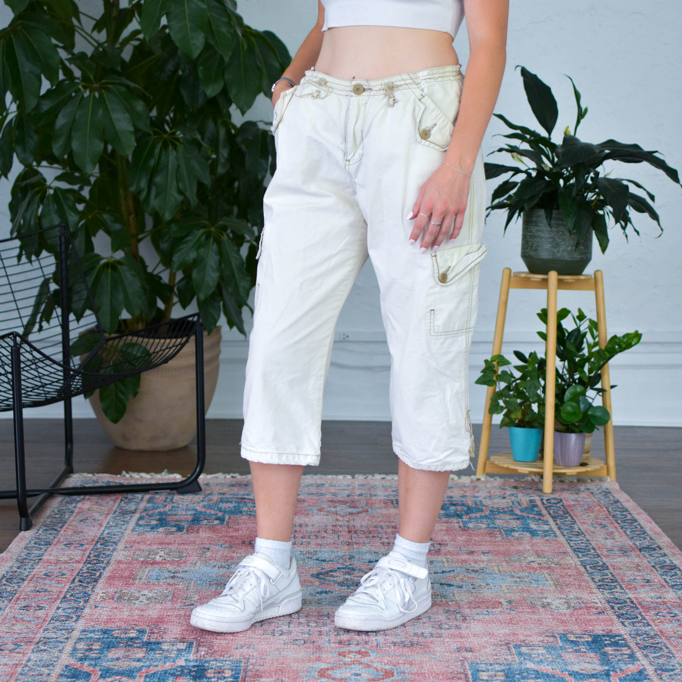 Y2k Unionbay Cream Capri Cargos