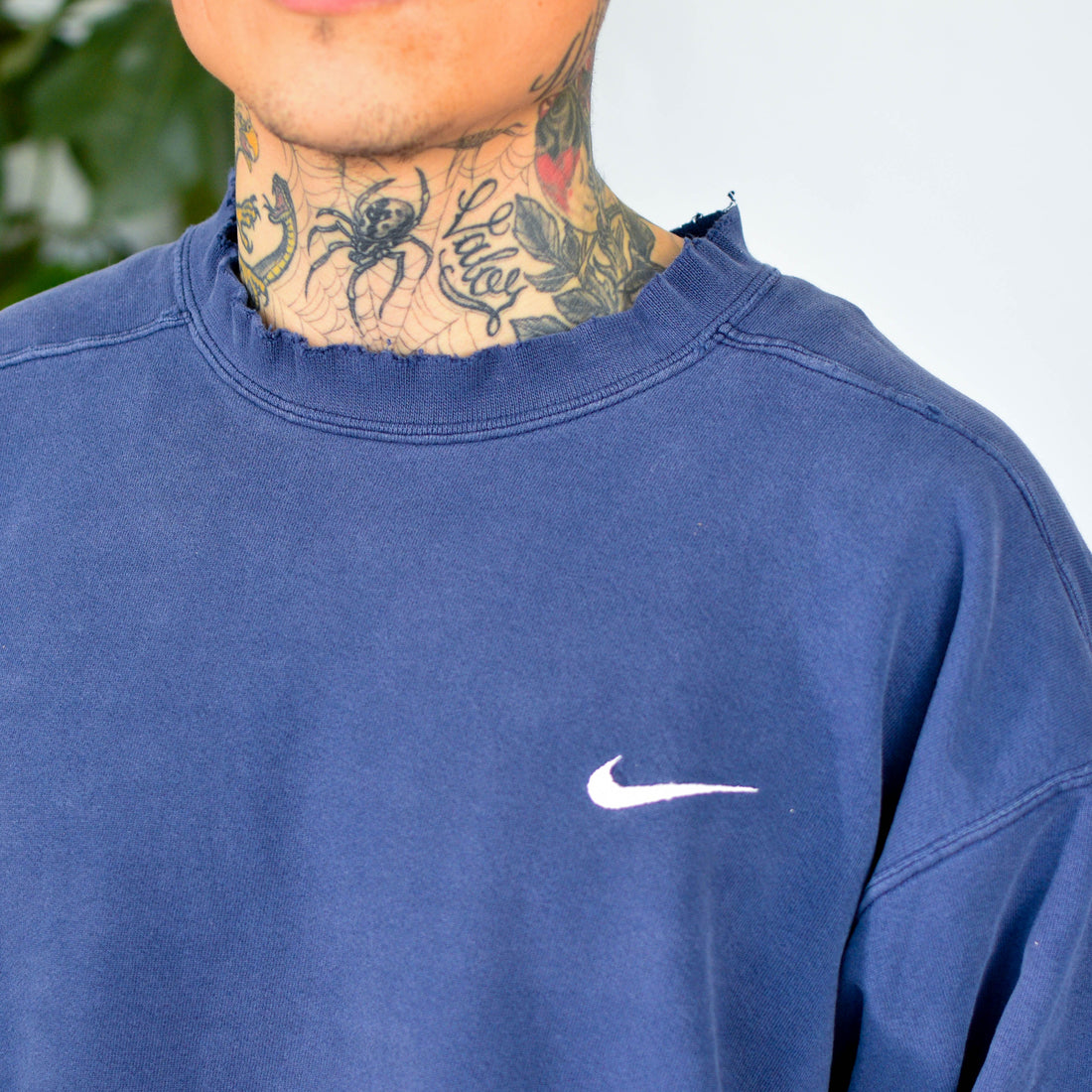 Vintage Y2K Nike Mini Swoosh Navy Crewneck