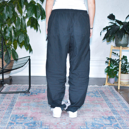Vintage Y2K Black Nike Black &amp; White Striped Track Pants