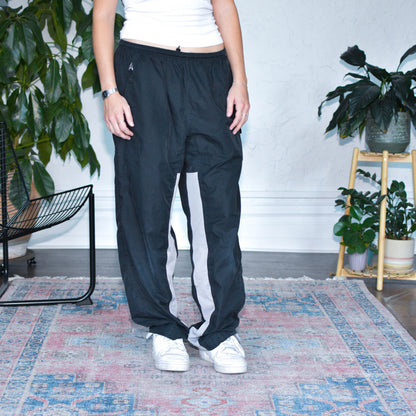 Vintage Y2K Black Nike Black &amp; White Striped Track Pants