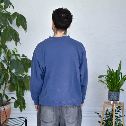 Vintage Y2K Nike Mini Swoosh Navy Crewneck