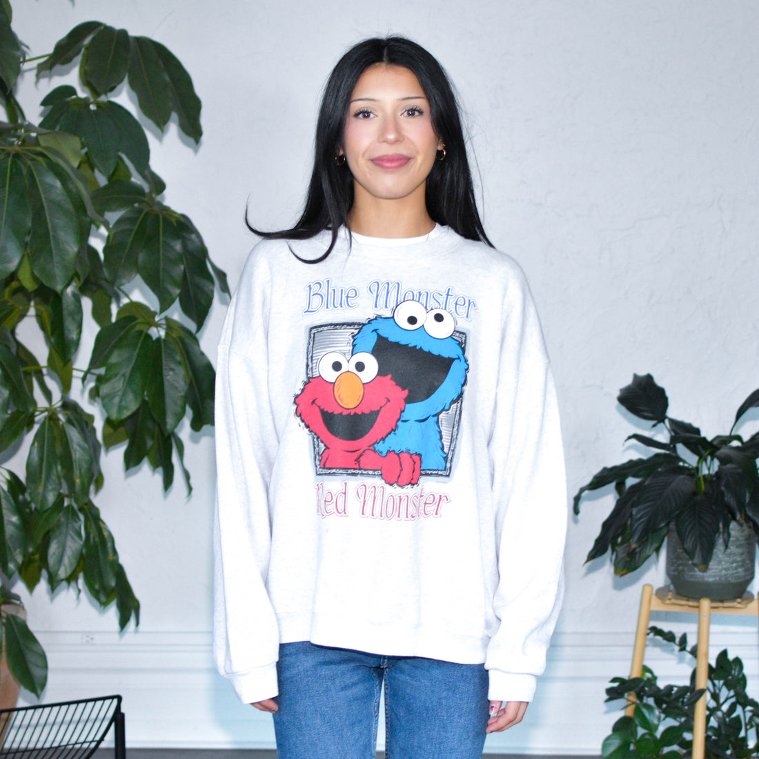 Vintage Elmo &amp; Cookie Monster Crewneck Sweatshirt