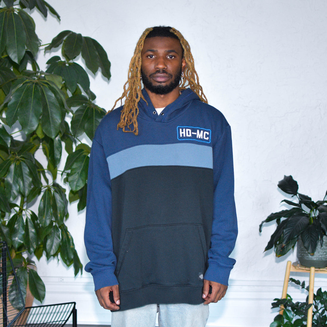 Vintage Navy Harley Davidson Hoodie