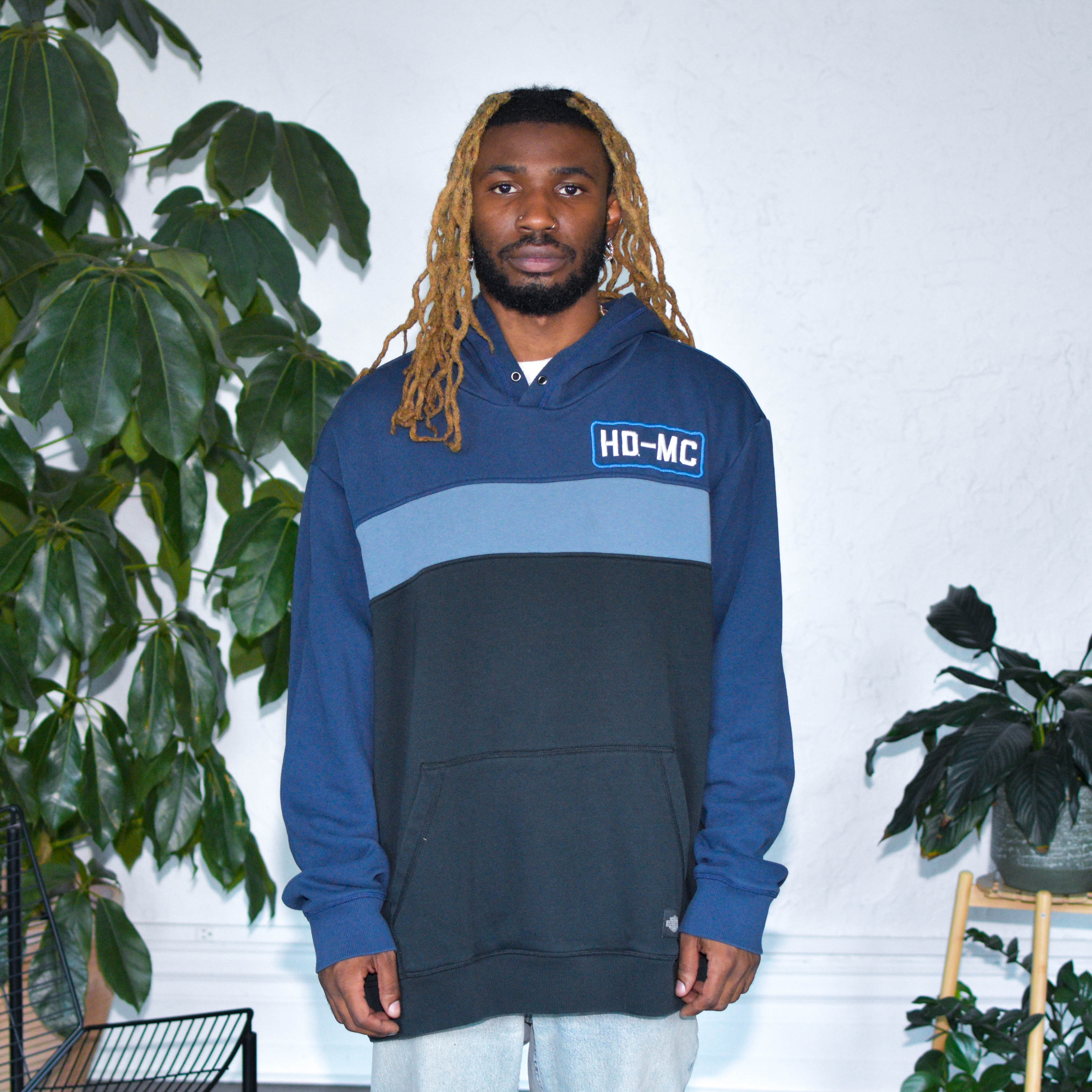 Vintage Navy Harley Davidson Hoodie