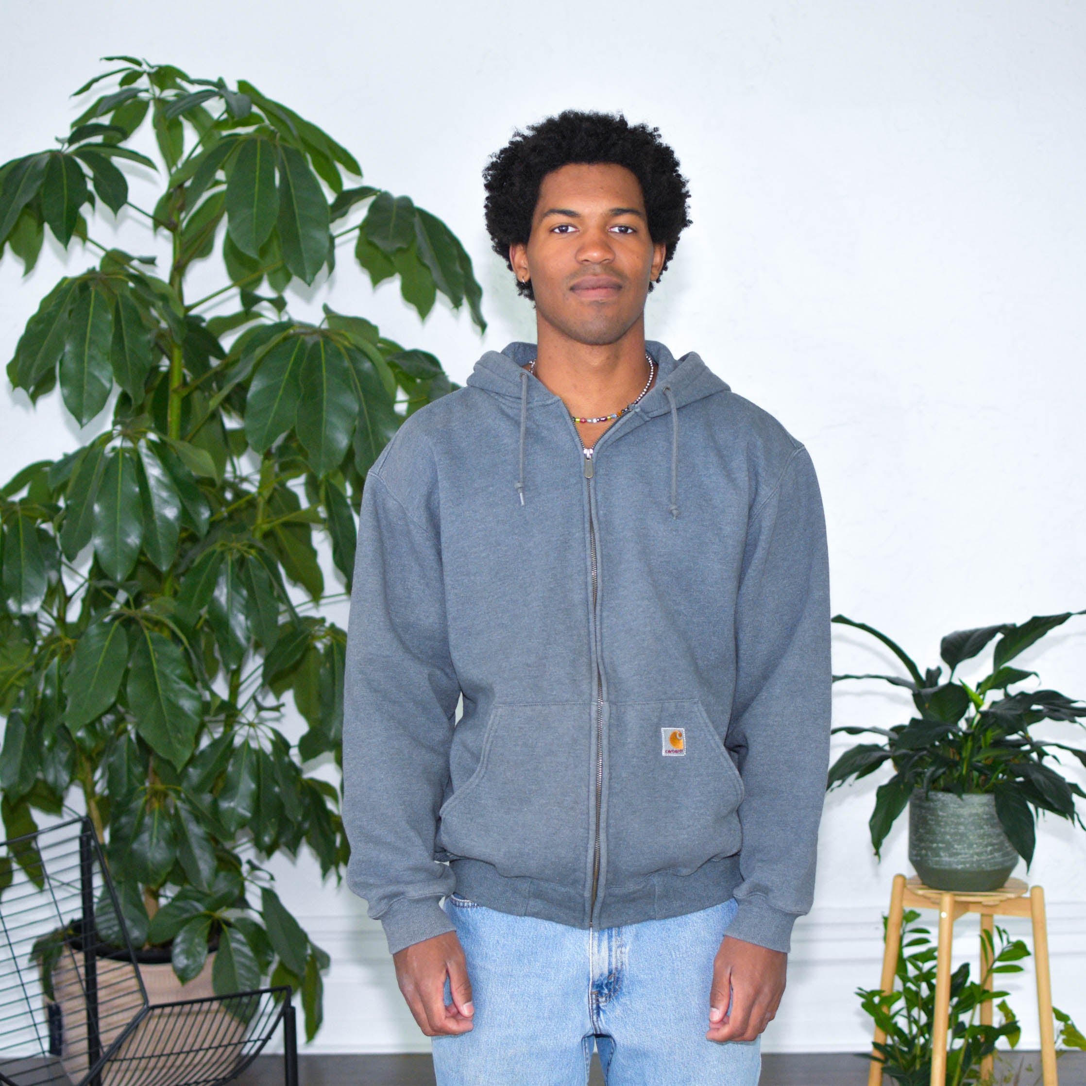 Vintage Carhartt Grey Zip Up Sweatshirt