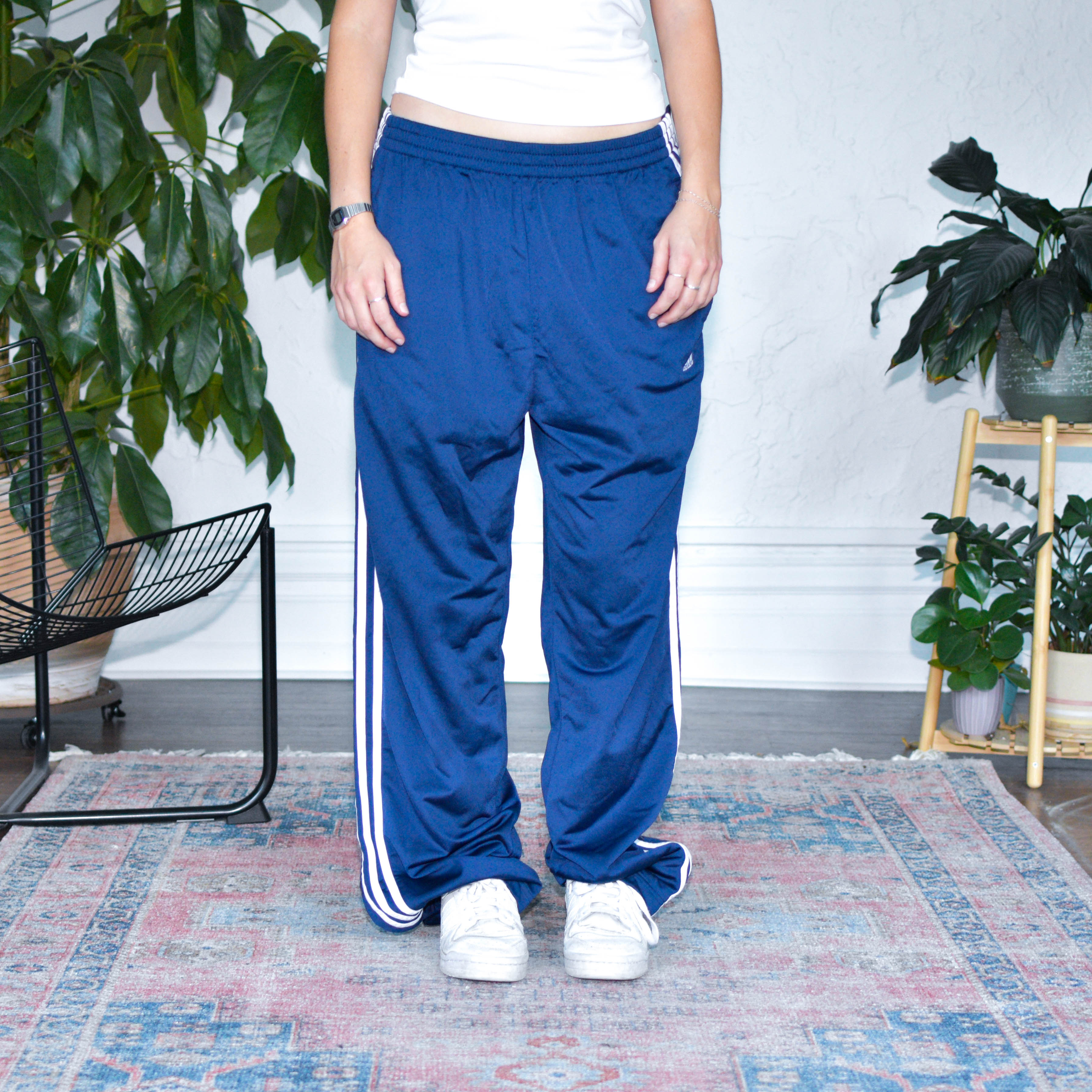 Vintage Y2K Adidas Navy Tear Away Track Pants