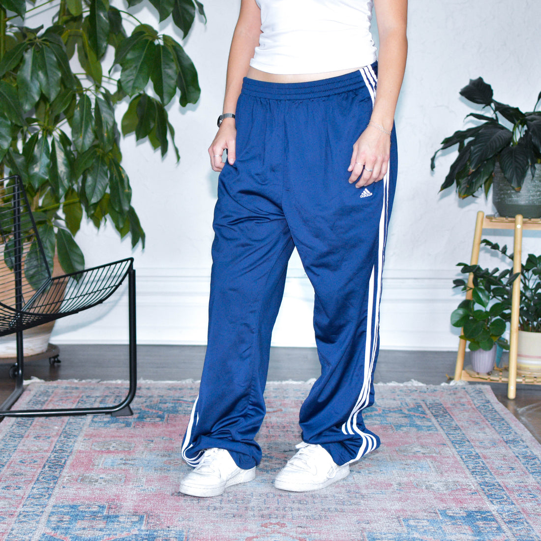 Vintage Y2K Adidas Navy Tear Away Track Pants