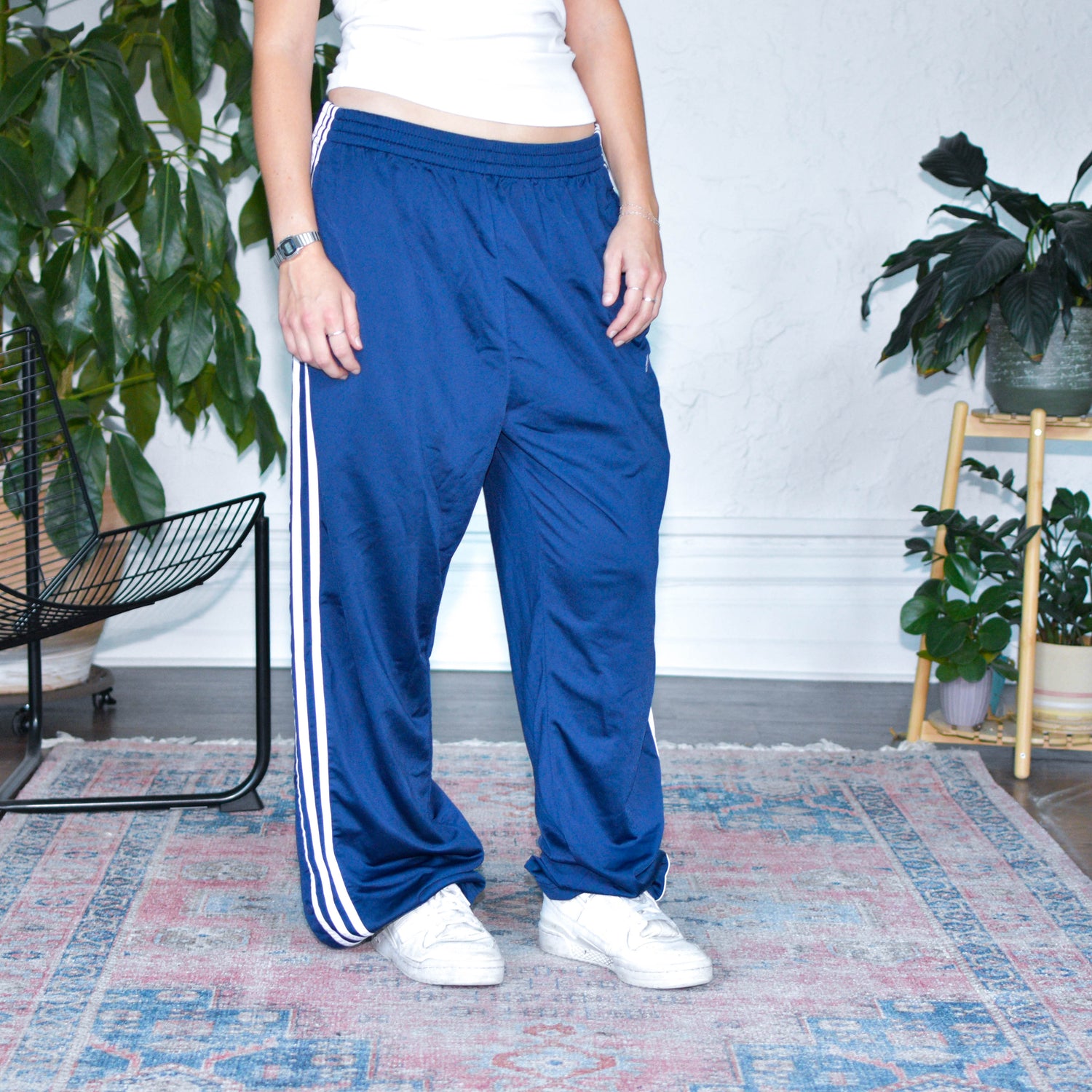 Vintage Y2K Adidas Navy Tear Away Track Pants