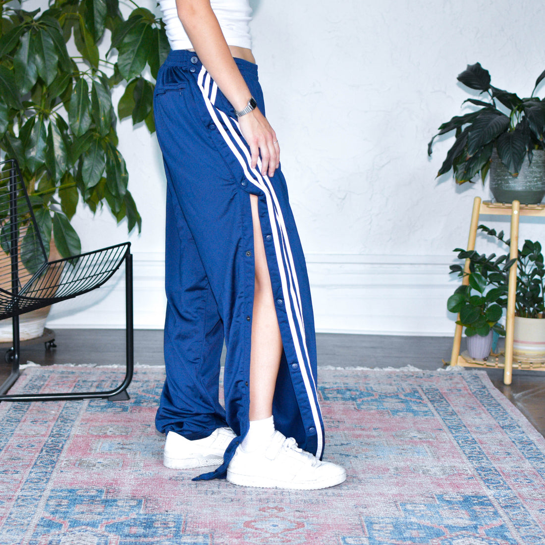 Vintage Y2K Adidas Navy Tear Away Track Pants
