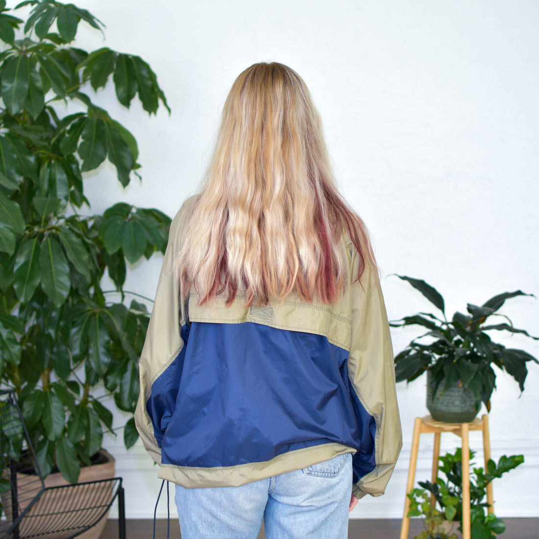 Vintage Navy Colorblock Windbreaker