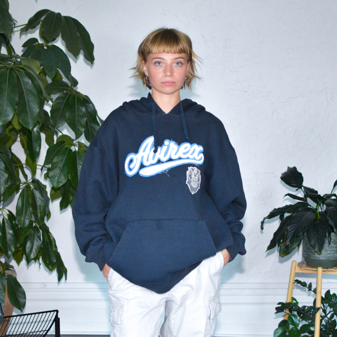 Vintage Y2K Navy Avirex Hoodie