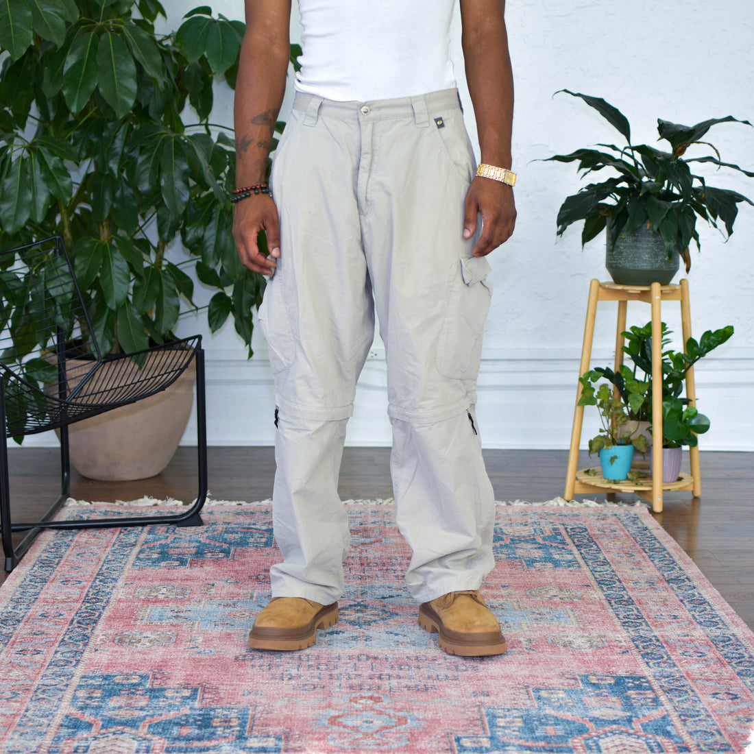 Vintage Anchor Blue Tan Convertible Cargo Pants