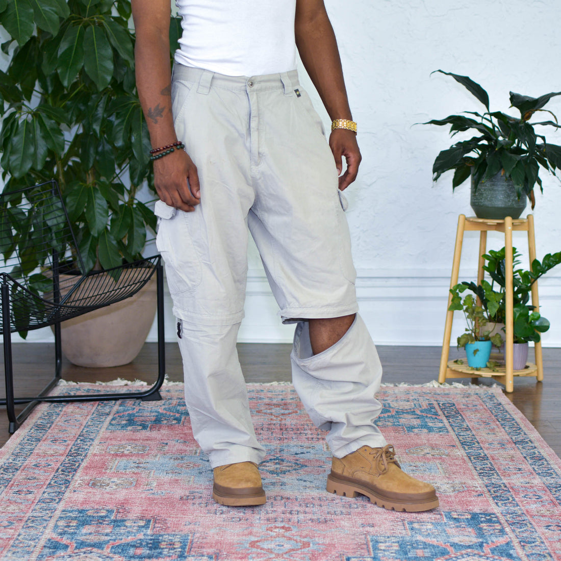 Vintage Anchor Blue Tan Convertible Cargo Pants