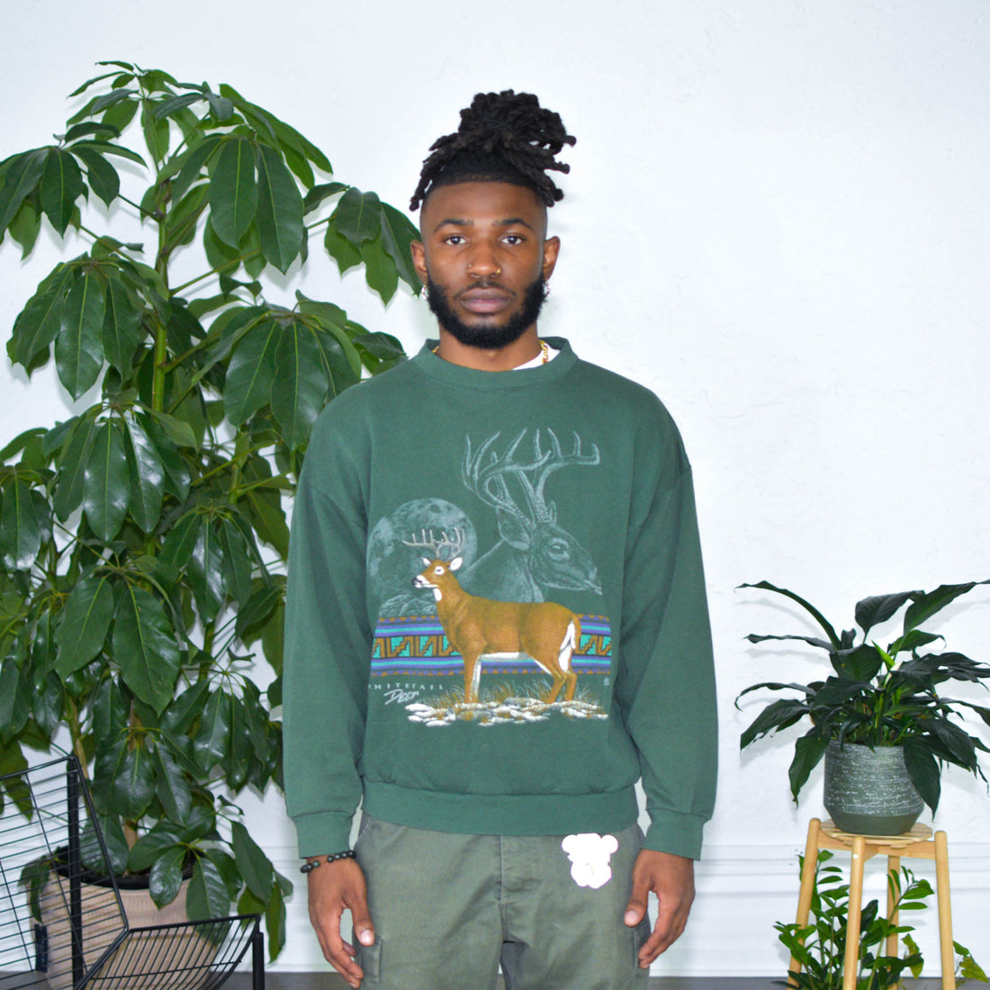 Vintage Deer Nature Graphic Crewneck