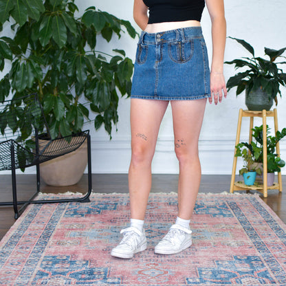 Y2k Paris Blues Denim Mini Skirt