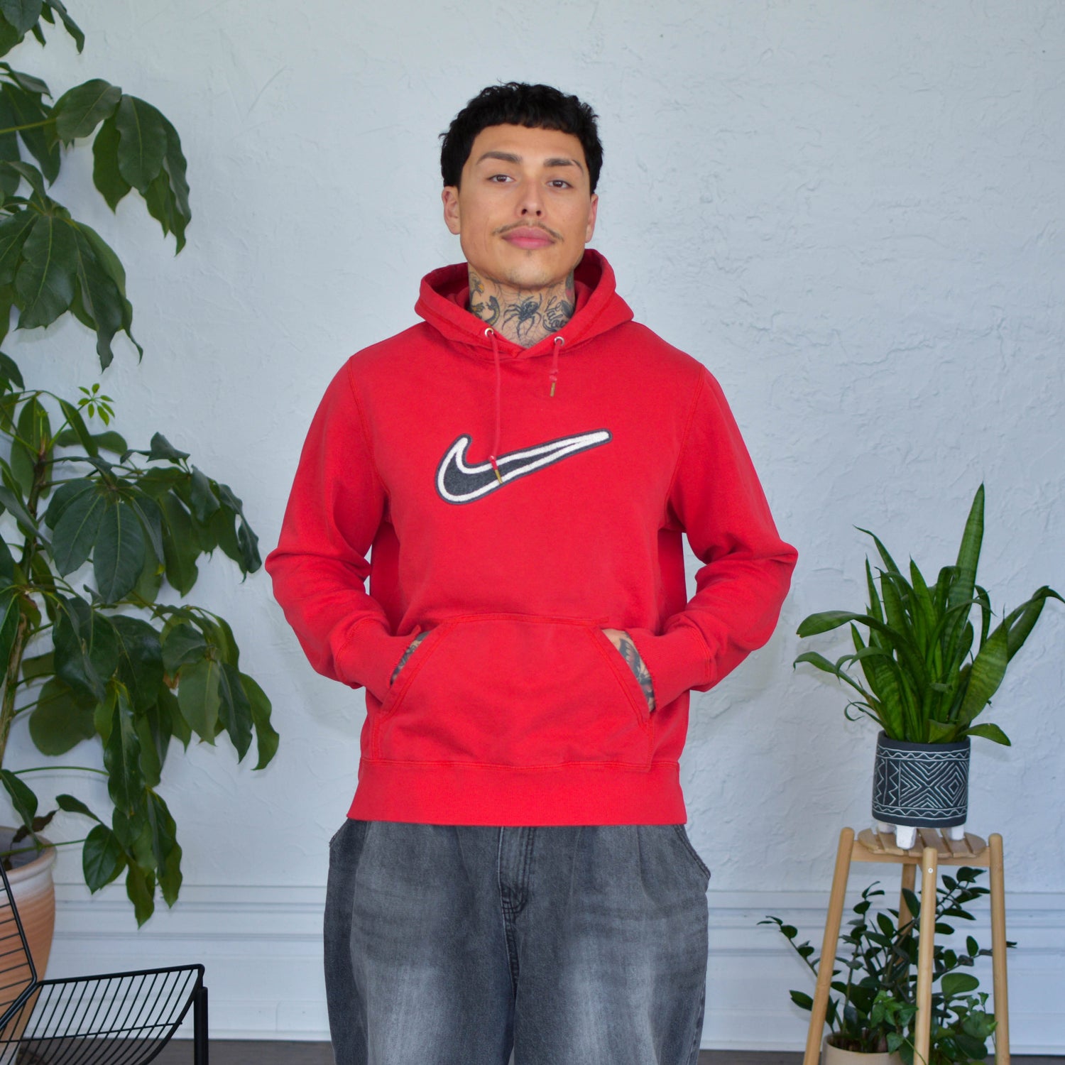 Y2K Red Nike Swoosh Hoodie