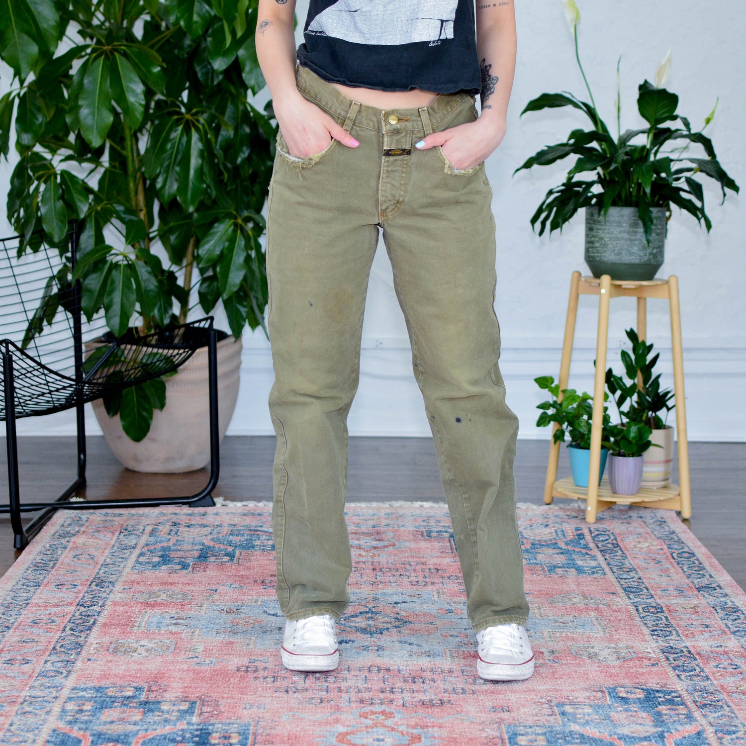 Marithe Francois Girbaud Green Denim Jeans