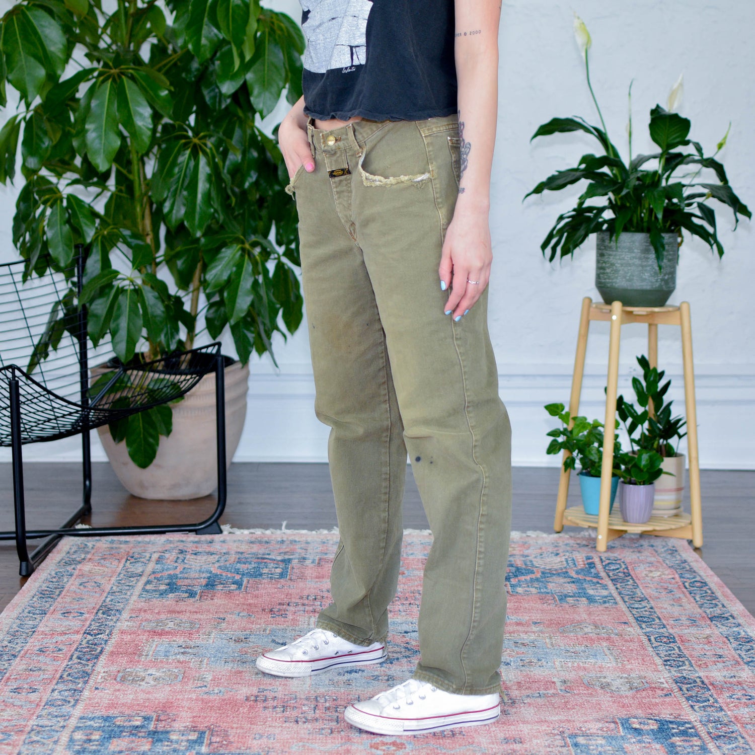 Marithe Francois Girbaud Green Denim Jeans